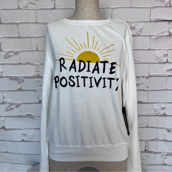 Wildfox Sweaters - NWT Wildfox Radiate Positivity Sunshine Sweatshirt Crewneck White Size Small